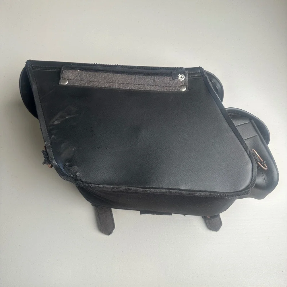 Shaf International Motorcycle Saddlebag Mens OS Black Synthetic Leather Luggage